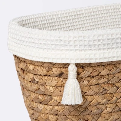 Natural Weave Oval Storage Bin With Waffle Weave Liner - Cloud Island™ 4 Natural Weave Oval Storage Bin With Waffle Weave Liner - Cloud Island™ - Image 2
