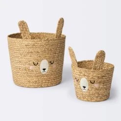 Braided Water Hyacinth Medium Round Storage Basket - Rabbit - Cloud Island™ -My baby GUEST a5d9b501 e874 4e24 abfc c6e9b2eecec0