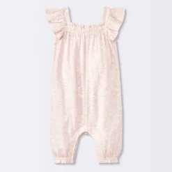 Baby Girls' Floral Modal Jersey Long Legged Romper - Cloud Island™ Pink -My baby GUEST a8097ffe ca89 4781 a8f2 7f3b95099679