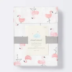 Crib Fitted Sheet Flamingos - Cloud Island™ - Pink/White -My baby GUEST abd90b86 290f 4fdb b474 ae1630183174