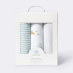 Muslin Swaddle Blankets Adventure - Cloud Island™ Blue 3pk -My baby GUEST ae1cb089 c191 4ef5 8c23 1033caa59dc0