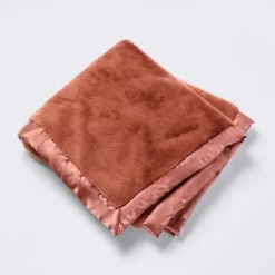Solid Satin Edge Plush Baby Blanket - Russet Brown - Cloud Island™ -My baby GUEST bc465225 1549 496c 8d01 4de762f3a295