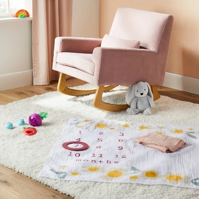 Muslin Blanket With Felt Frame - Pink - Cloud Island™ 3 Muslin Blanket With Felt Frame - Pink - Cloud Island™