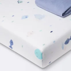 Fitted Jersey Crib Sheet 2pk - Cloud Island™ Fish Friends And Solid Blue -My baby GUEST be233b6d 338c 401c 8a8e f940af17a32e