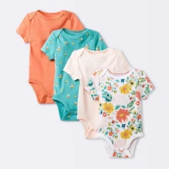 Baby Girls' 4pk Short Sleeve Bodysuit - Cloud Island™ Floral -My baby GUEST c0bc6d65 3789 4611 af34 6d89bf2e36bd