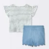 Baby Girls' 2pc Striped Pocket T-Shirt & Bike Shorts Set - Cloud Island™ Blue -My baby GUEST c3c5ed38 2b52 4ea8 9b50 da7da6ccd3b8