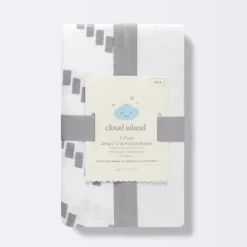 Fitted Jersey Crib Sheet - Cloud Island™ Gray Chevron And Solid White - 2pk -My baby GUEST c62fb659 0ab0 4bfc 8594 efba432915bd