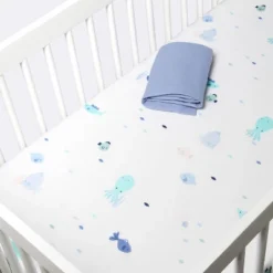 Fitted Jersey Crib Sheet 2pk - Cloud Island™ Fish Friends And Solid Blue -My baby GUEST c792aade 9cc1 4f1b b3f1 ca5551243dfc