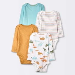Baby 4pk Safari Animals Long Sleeve Bodysuit - Cloud Island™ -My baby GUEST c9e61651 f9b0 4189 96ab faa1c05ab83b