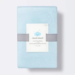 Polyester Rayon Fitted Crib Sheet - Solid Blue - Cloud Island™ -My baby GUEST e1c97adf a462 4d2b 90a9 3876d6b7c9b1