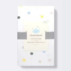 Polyester Rayon Jersey Fitted Crib Sheet - Cloud Island™ Multi Dot -My baby GUEST e25f8096 1d59 4b5a a111 0201bce214a5