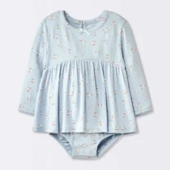 Baby Girls' Floral Skirted Bodysuit - Cloud Island™ Blue -My baby GUEST e32c537b 8692 4393 b4a1 342f07f2fe18