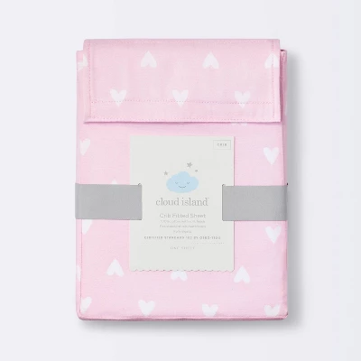 Fitted Crib Sheet Hearts - Cloud Island™ Pink 6 Fitted Crib Sheet Hearts - Cloud Island™ Pink - Image 4