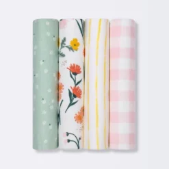 Flannel Baby Blanket - Cloud Island™ Garden Floral - 4pk -My baby GUEST e813cebe 93f8 439f a69d 6199d458da75