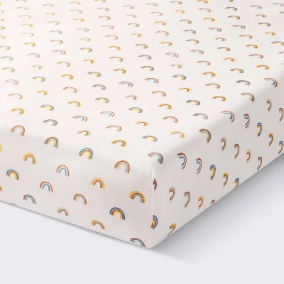 Cotton Fitted Crib Sheet - Rainbows - Cloud Island™ 6 Cotton Fitted Crib Sheet - Rainbows - Cloud Island™ - Image 4