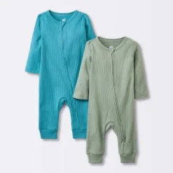 Baby 2pk Basic Wide Rib Romper - Cloud Island™ Green -My baby GUEST f18c759b f567 4a7a 9595 bb166216d579