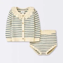 Baby Girls' 2pc Striped Peter Pan Collared Sweater Set - Cloud Island™ Blue -My baby GUEST f31252cd 7672 45de ac91 e0463ad826c4